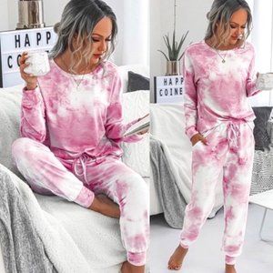 Pink Tie Dye Loungewear Jogger Set 2 pc